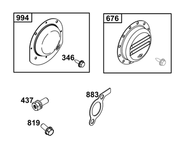 Exhaust Group Diagram and Parts List for 386447-3318-F1 200000 - 399999 Briggs and Stratton Engine